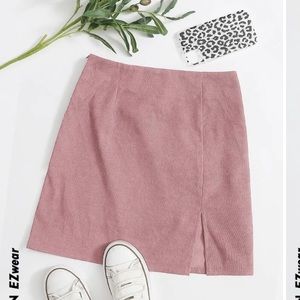 Pink corduroy skirt